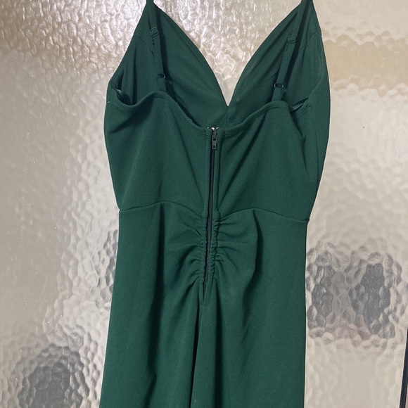 Green small spaghetti strap gown - Picture 3 of 4